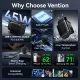 Зарядний пристрій Vention 2xUSB-C PD45W GaN transparent white (FCFW0-EU)