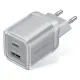 Зарядний пристрій Vention 1xUSB-C PD70W + 1xUSB QC3.0 22.5W GaN transparent gray (FCGH0-EU)