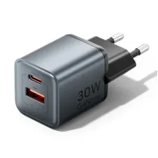 Зарядний пристрій Vention 1xUSB-C PD30W + 1xUSB QC3.0 18W GaN gray (FEWH0-EU)