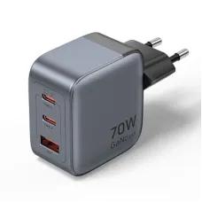 Зарядний пристрій Vention 2xUSB-C PD70W + 1xUSB QC3.0 22.5W GaN gray (FEXH0-EU)
