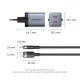 Зарядний пристрій Vention 2xUSB-C PD45W GaN + cable USB-C to USB-C 1.0m black gray (TZ-FCDH0-EU)