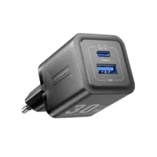 Зарядний пристрій Vention 1xUSB-C PD30W + 1xUSB QC3.0 30W GaN + cable USB-C to USB-C 1.0m black (TZ-FEQB0-EU-01)