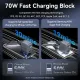 Зарядний пристрій Vention 2xUSB-C PD70W + 1xUSB QC3.0 22.5W GaN + cable USB-C to USB-C 1.0m black gray (TZ-FEXH0-EU)