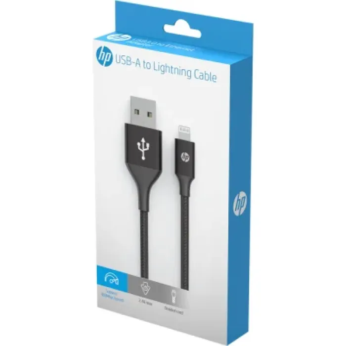 Дата кабель USB 2.0 AM to Lightning 1.0m 2.4A MFI HP (HP_DHC-MF100-1m)