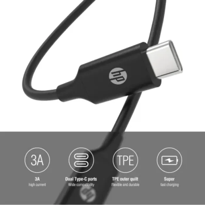 Дата кабель USB-C to USB-C 3.0m USB 3.1 PD 3A 60W HP (HP_DHC-TC107-3M)