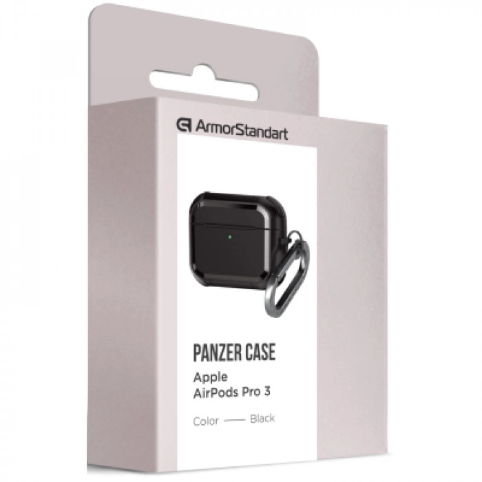 Чохол для навушників Armorstandart Panzer для Apple Airpods Pro 3 Black (ARM88286)