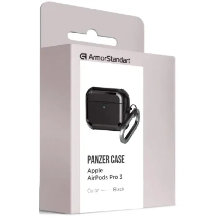 Чохол для навушників Armorstandart Panzer для Apple Airpods Pro 3 Black (ARM88286)