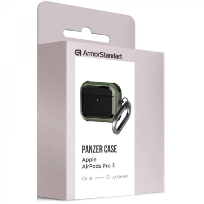 Чохол для навушників Armorstandart Panzer для Apple Airpods Pro 3 Olive Green (ARM88289)
