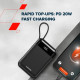 Батарея універсальна Canyon 20000mAh OnPower 204 PD/20W Built-in Lightning Cable (CNS-CPB204B)