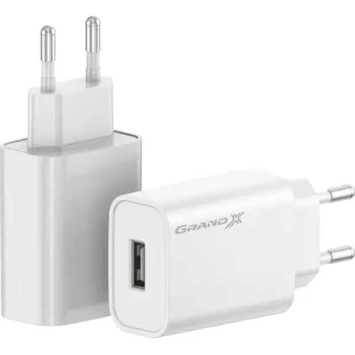 Зарядний пристрій Grand-X Quick Charge QС3.0, + cable USB -> Type C 1m white (CH-550WT)