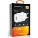 Зарядний пристрій Grand-X Quick Charge QС3.0, + cable USB -> Type C 1m white (CH-550WT)