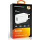 Зарядний пристрій Grand-X Quick Charge QС3.0, + cable USB -> Type C 1m white (CH-550WT)