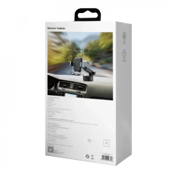 Универсальный автодержатель Baseus Tank gravity car mount holder with suction base Tarnish Black (SUYL-TK01)