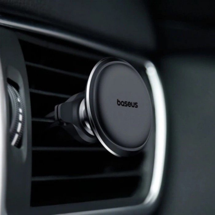 Універсальний автотримач Baseus Magnetic Car Mount Phone Holder with Cable Clip Air Vent Version Cluster Black (C40141201113-00)