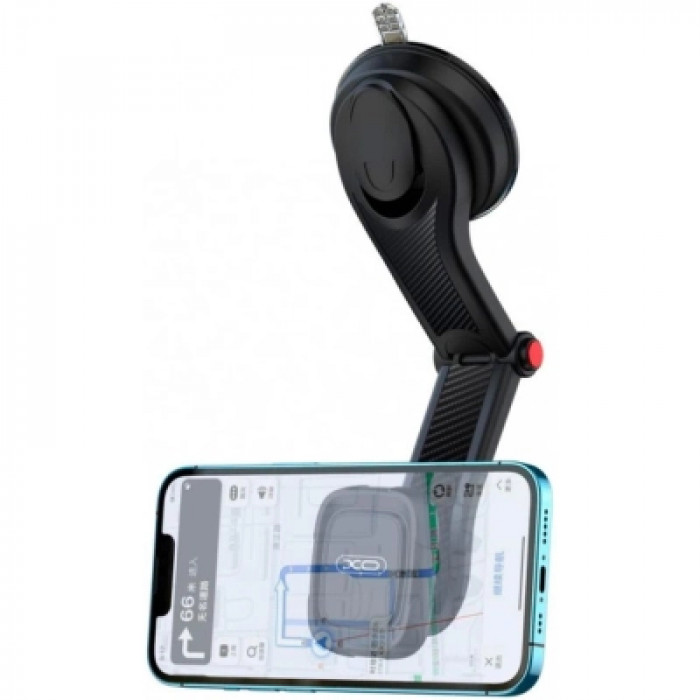Універсальний автотримач XO C106 Dashboard suction cup adjustable magnetic Phone holder Black (6920680830343)