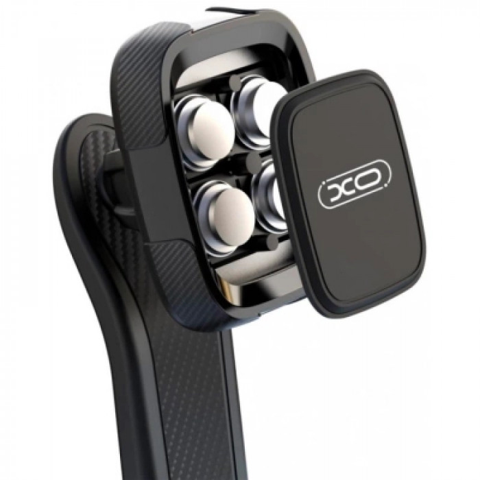 Універсальний автотримач XO C106 Dashboard suction cup adjustable magnetic Phone holder Black (6920680830343)
