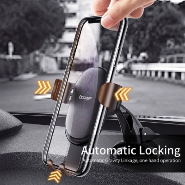Універсальний автотримач Essager MoJack Gravity Car Phone Holder (osculum type) Black (EZJXP-MJ01)