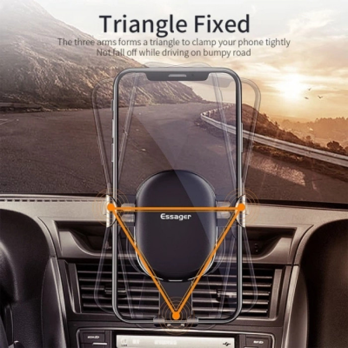 Універсальний автотримач Essager MoJack Gravity Car Phone Holder (osculum type) Black (EZJXP-MJ01)