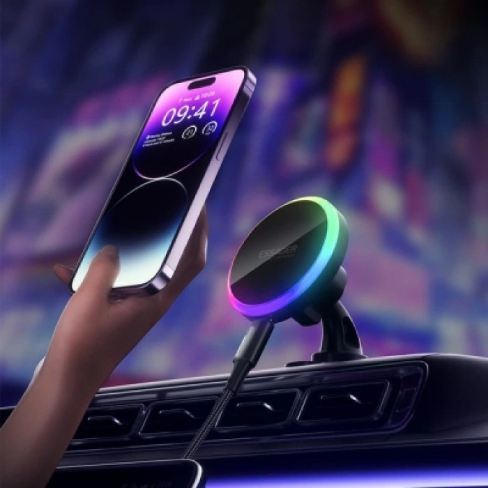 Універсальний автотримач Essager Neon magnetic wireless charger car bracket beak hook+paste (EZJCX-NH01-Z)