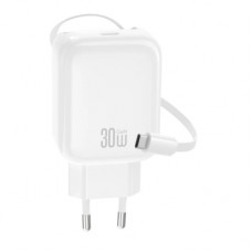 Зарядний пристрій XO 1xUSB-C PD30W GaN + cable USB-C to USB-C (XO-QC17)