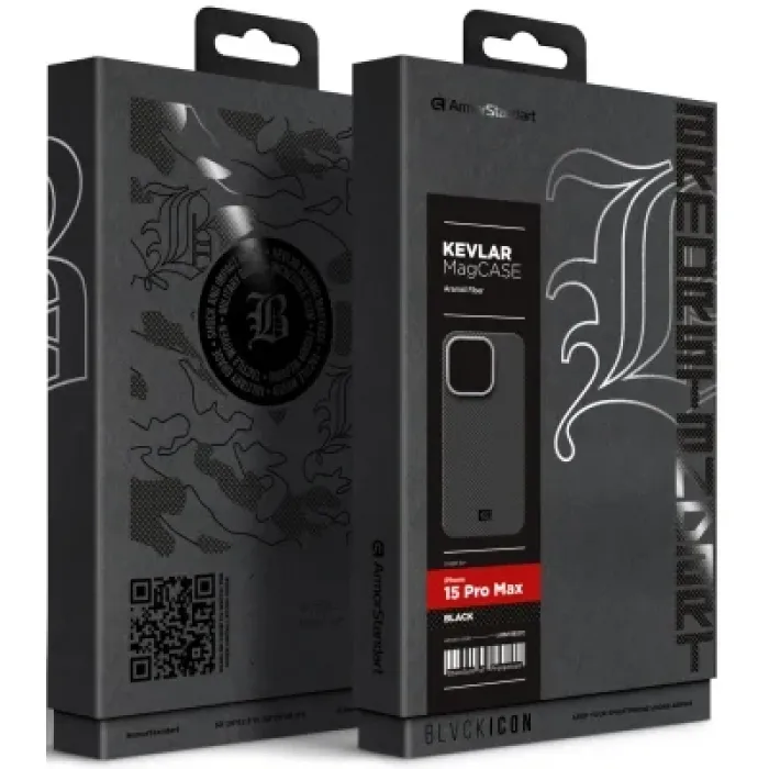 Чохол до мобільного телефона Armorstandart BlackIcon Kevlar MagCase Apple iPhone 15 Pro Max Black (ARM88537)