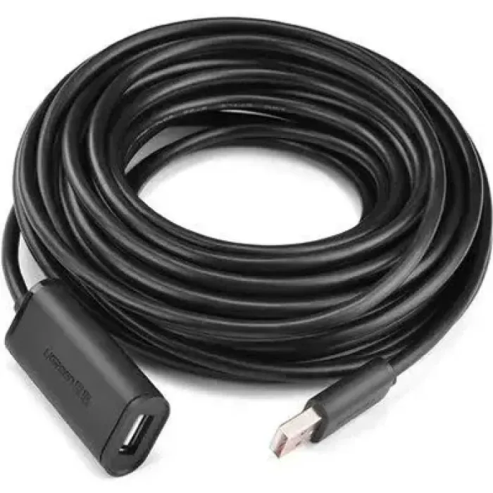 Дата кабель USB 2.0 AM to AF 10.0m Active black Ugreen (10321)