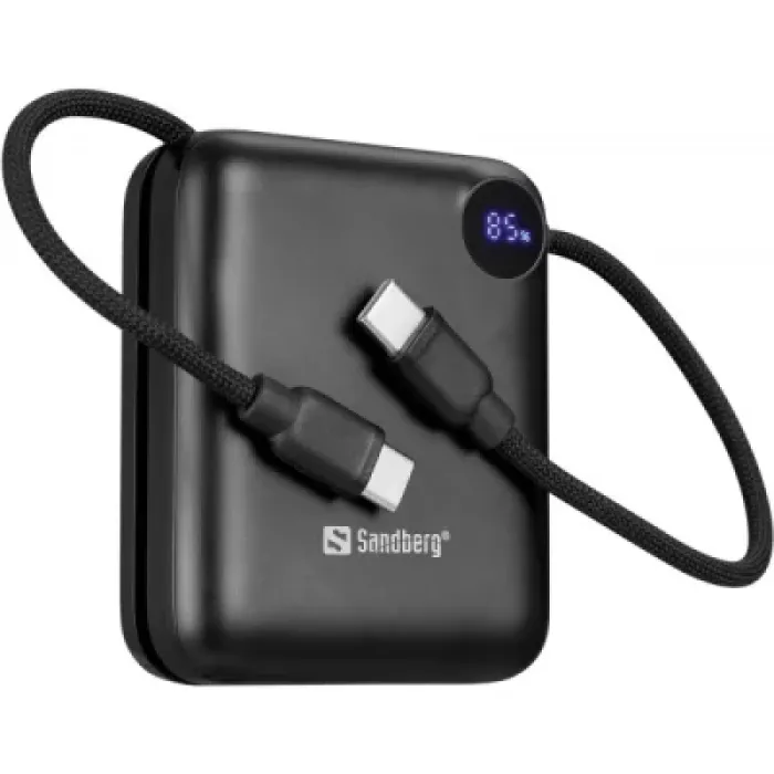 Батарея універсальна Sandberg 10000mAh PD/3.1/20W, QC/3.0, USB-C In/Out, with 2 cables USB-C (421-26)
