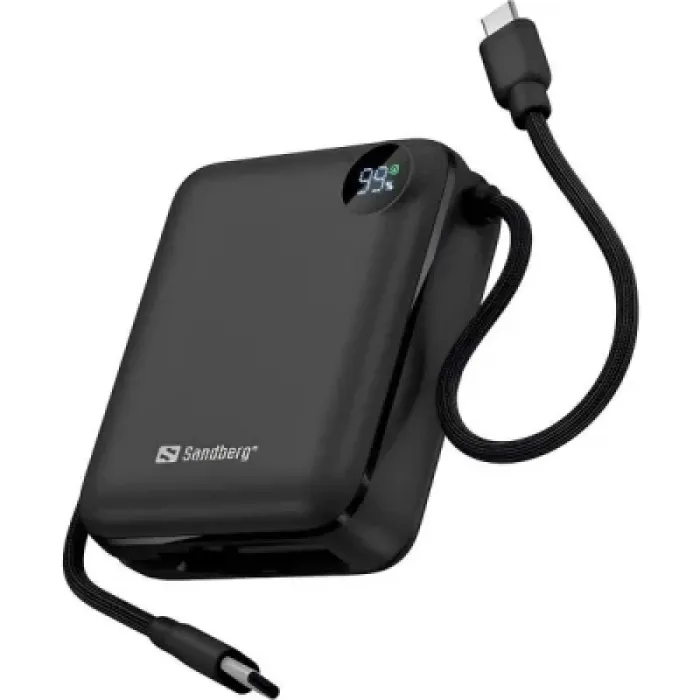 Батарея універсальна Sandberg 10000mAh PD/3.1/20W, QC/3.0, USB-C In/Out, with 2 cables USB-C (421-26)