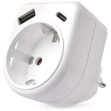Зарядний пристрій EMOS 1xUSBA + 1xUSBC PD20W (P0075)