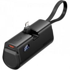 Батарея універсальна Vention 4800mAh 22,5W PD, USB-C In/Out, LED display, with built-in Lightning cable Black (FHRB0)