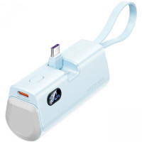 Батарея универсальная Vention 4800mAh 22,5W PD, USB-C In/Out, LED display, with built-in USB-C cable Blue (FHQL0)