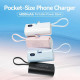Батарея універсальна Vention 4800mAh 22,5W PD, USB-C In/Out, LED display, with built-in USB-C cable White (FHQW0)