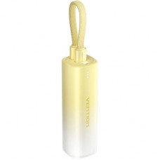 Батарея універсальна Vention 5000mAh 20W PD, USB-C In/Out, Lightning In/Out, with cable, Gradient Yellow (FHWY0)