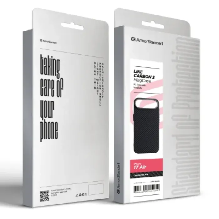 Чохол до мобільного телефона Armorstandart LikeCarbon2 MagCase Apple iPhone 17 Air Carbon Black (ARM86260)