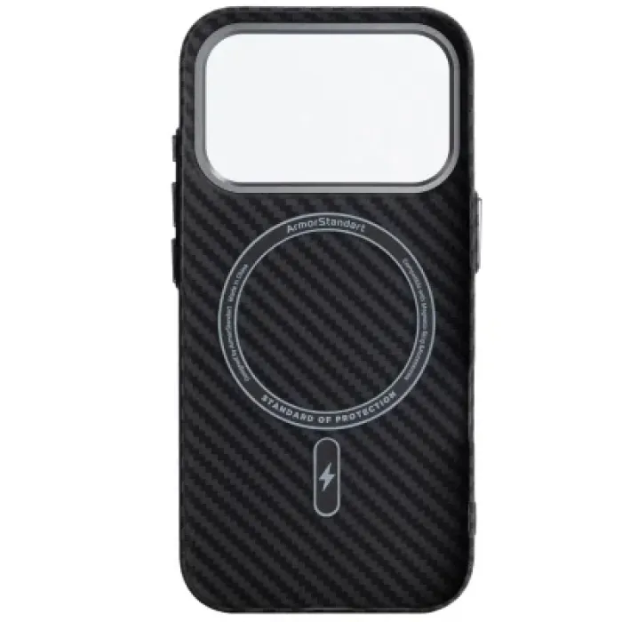 Чохол до мобільного телефона Armorstandart LikeCarbon2 MagCase Apple iPhone 17 Pro Carbon Black (ARM86258)