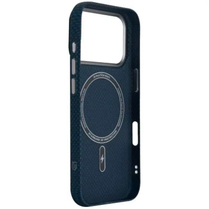 Чохол до мобільного телефона Armorstandart LikeCarbon2 MagCase Apple iPhone 17 Pro Kevlar Dark Blue (ARM88554)