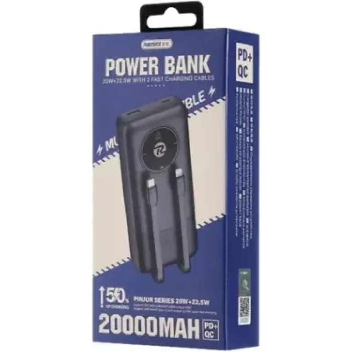 Батарея універсальна Remax 20000mAh, 22.5W, Black (RPP-38 / 45364)