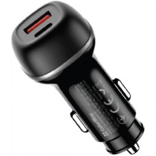 Зарядний пристрій ColorWay USB-C PD65W + USB QC3.0 car adapter (CW-CHA068PD-BK)