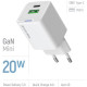 Зарядний пристрій ColorWay USB-C PD20W + 1xUSB QC4.0 white (CW-CHS062PD-WT)