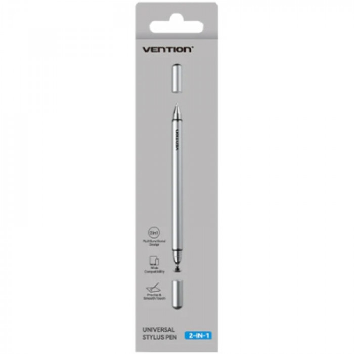 Стилус Vention 2-in-1 Stylus Pen Gray Aluminum Alloy Type (KQMH0)