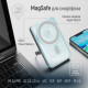 Батарея універсальна ColorWay 10 000 mAh PD/22.5W, 15W MagSafe & Watch Wireless Aquamarine (CW-PB100LPA2MT-WPDD)