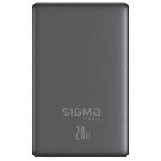 Батарея універсальна Sigma X-power SI10A7QL-MAG grey 10000mAh, Magnetic wireless 15W, PD+QC, 20W max (4827798955116)