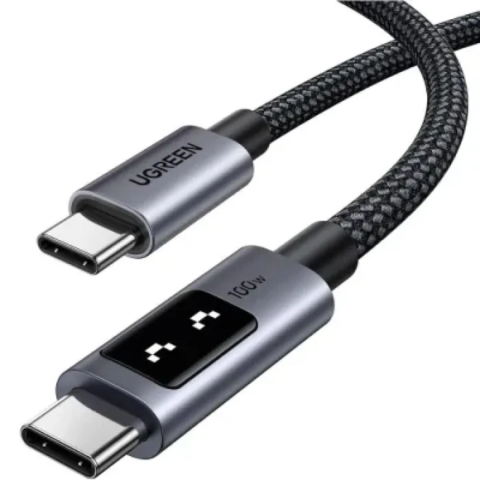 Дата кабель USB-C to USB-C 1.0m PD 100W display L509 black Ugreen (35501)