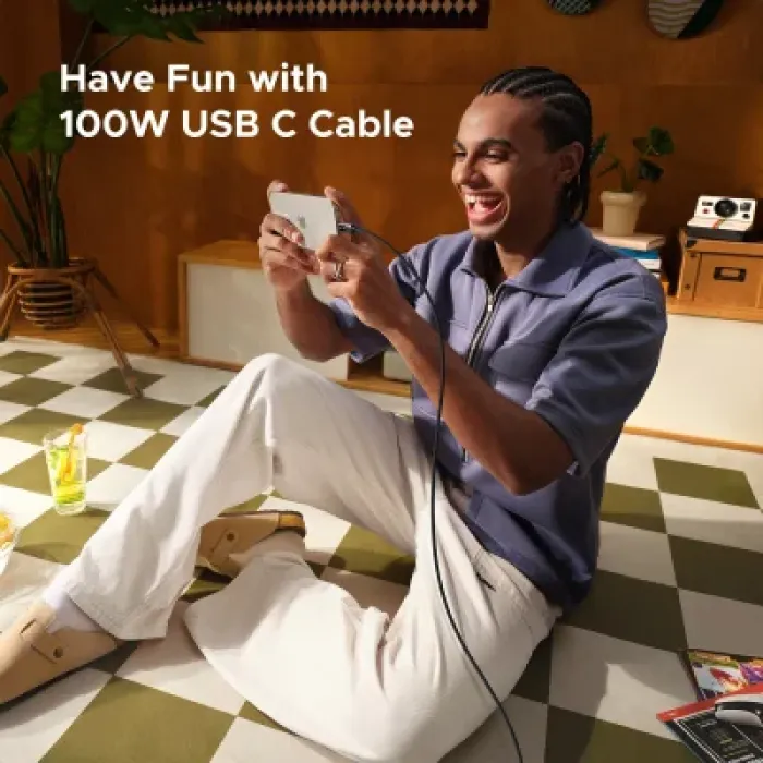 Дата кабель USB-C to USB-C 1.0m PD 100W display L509 black Ugreen (35501)