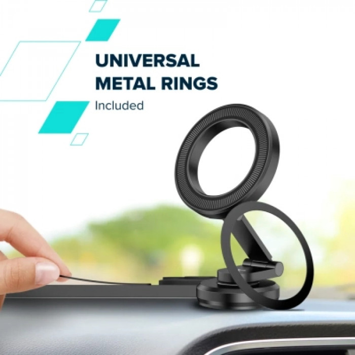 Універсальний автотримач Canyon Magnetic phone holder OnGrip 10 aluminum Black (CNS-CCHM10)