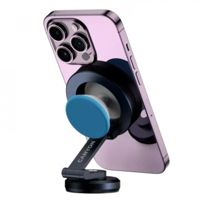 Універсальний автотримач Canyon Magnetic phone holder OnGrip 10 aluminum Black (CNS-CCHM10)
