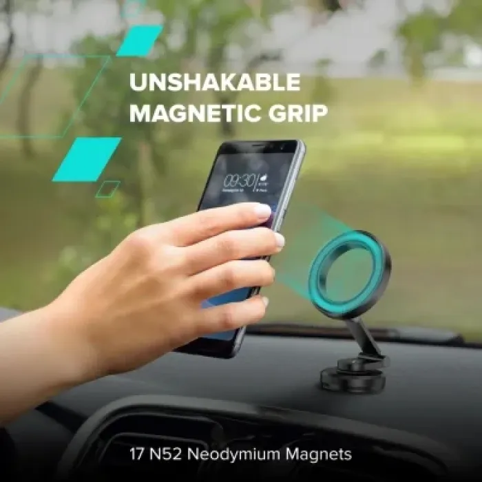 Універсальний автотримач Canyon Magnetic phone holder OnGrip 10 aluminum Black (CNS-CCHM10)