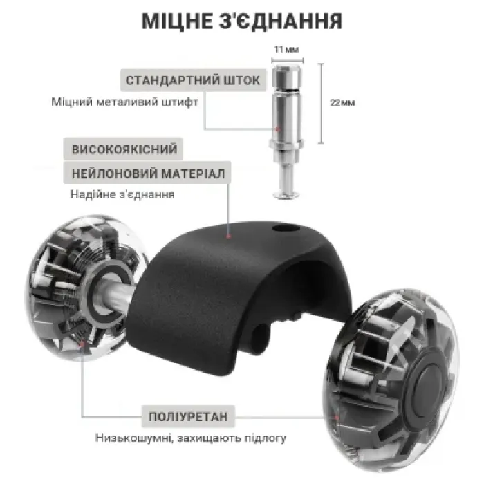 Ролик для крісла Аклас FI 11 D-50 декор, Прозорий (00166283)