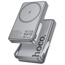 Батарея універсальна HOCO 10000mAh Sunlight PD/20W Magnetic with stand Metal Grey (Q36A / 714987)