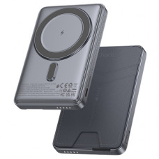 Батарея універсальна HOCO 5000mAh Title PD/20W Magnetic with stand + mini wallet Grey (Q46 / 714988)